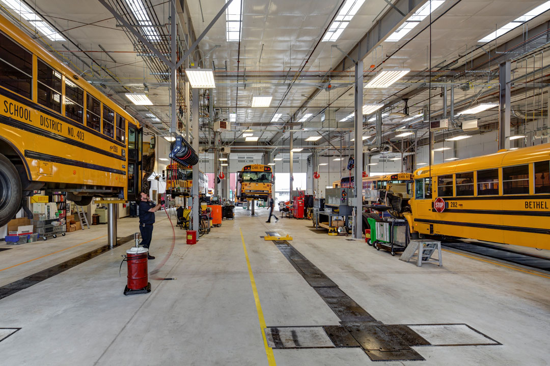 Bethel School District transportation center interior