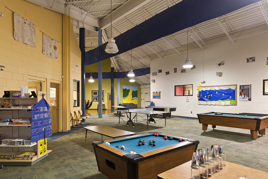 Smokey Mountain Boys & Girls Club recreation area interior
